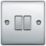 British General Nexus Metal 10AX 2-Gang 2-Way Light Switch  Polished Chrome