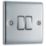 British General Nexus Metal 10AX 2-Gang 2-Way Light Switch  Polished Chrome
