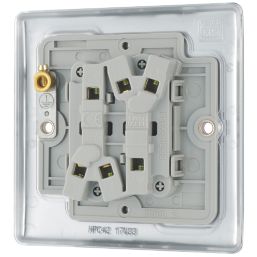British General Nexus Metal 10AX 2-Gang 2-Way Light Switch  Polished Chrome