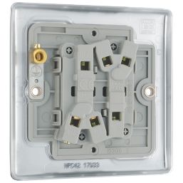 British General Nexus Metal 10AX 2-Gang 2-Way Light Switch  Polished Chrome