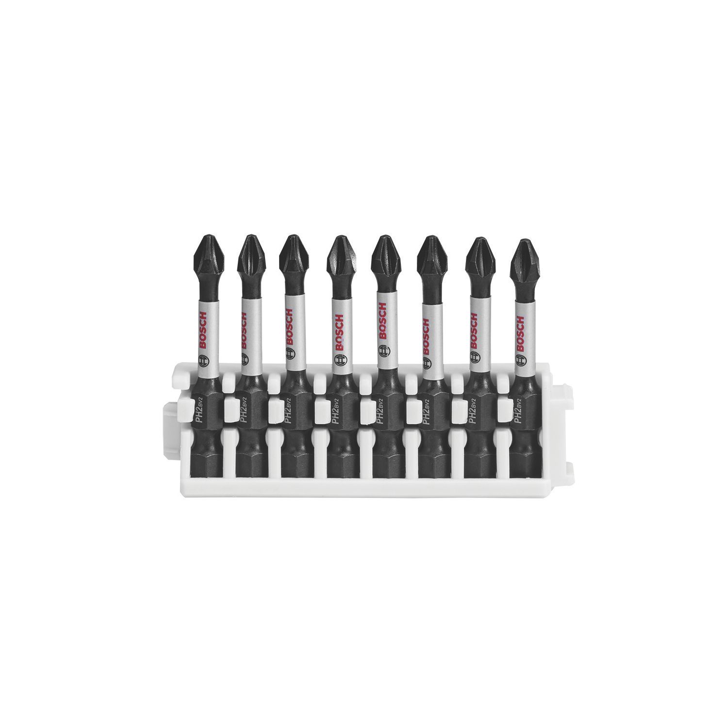 Bosch 1/4" 50mm Hex Shank PH2 Impact Control Screwdriver Bits 8 Piece Set (130FW)