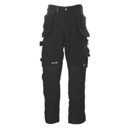 Scruffs Pro Flex Plus Holster Work Trousers Black 30" W 32" L