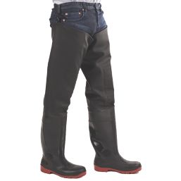 Amblers Rhone   Safety Thigh Waders Black/Red Size 6