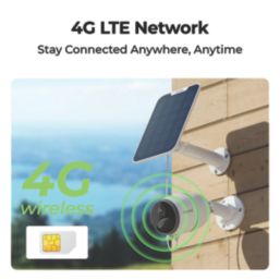 Reolink Go Series G330 Solar & Battery-Powered White Wireless 2K Outdoor Bullet 4G LTE Security Camera with Solar Panel