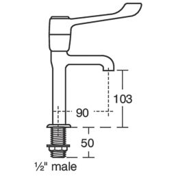 Armitage Shanks Markwik Chrome  224mm Lever 2 Tap Holes Basin Pillar Tap