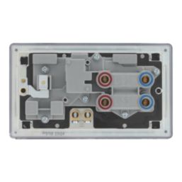 LAP  45A 2-Gang 2-Pole Cooker Switch & 13A DP Switched Socket Matt Black with LED with Black Inserts