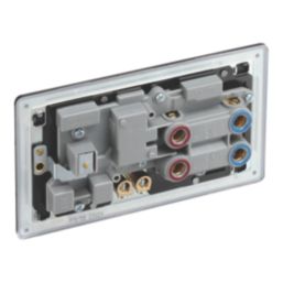 LAP  45A 2-Gang 2-Pole Cooker Switch & 13A DP Switched Socket Matt Black with LED with Black Inserts