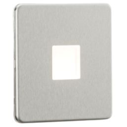 Knightsbridge  Recessed Square LED Kitchen Plinth Light Brushed Chrome 0.8W 15lm
