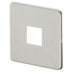 Knightsbridge  Recessed Square LED Kitchen Plinth Light Brushed Chrome 0.8W 15lm