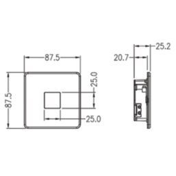 Knightsbridge  Recessed Square LED Kitchen Plinth Light Brushed Chrome 0.8W 15lm