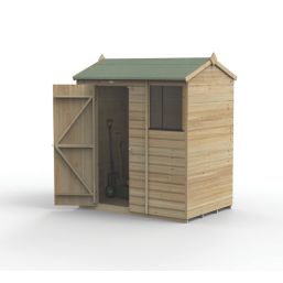 Forest Beckwood 6' x 4' (Nominal) Reverse Apex Shiplap Timber Shed with Base