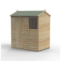 Forest Beckwood 6' x 4' (Nominal) Reverse Apex Shiplap Timber Shed with Base