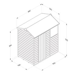 Forest Beckwood 6' x 4' (Nominal) Reverse Apex Shiplap Timber Shed with Base