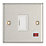 Contactum iConic 13A Unswitched Fused Spur with Neon Brushed Steel with White Inserts