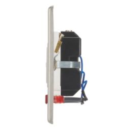 Contactum iConic 13A Unswitched Fused Spur with Neon Brushed Steel with White Inserts