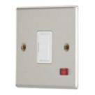 Contactum iConic 13A Unswitched Fused Spur with Neon Brushed Steel with White Inserts