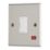Contactum iConic 13A Unswitched Fused Spur with Neon Brushed Steel with White Inserts