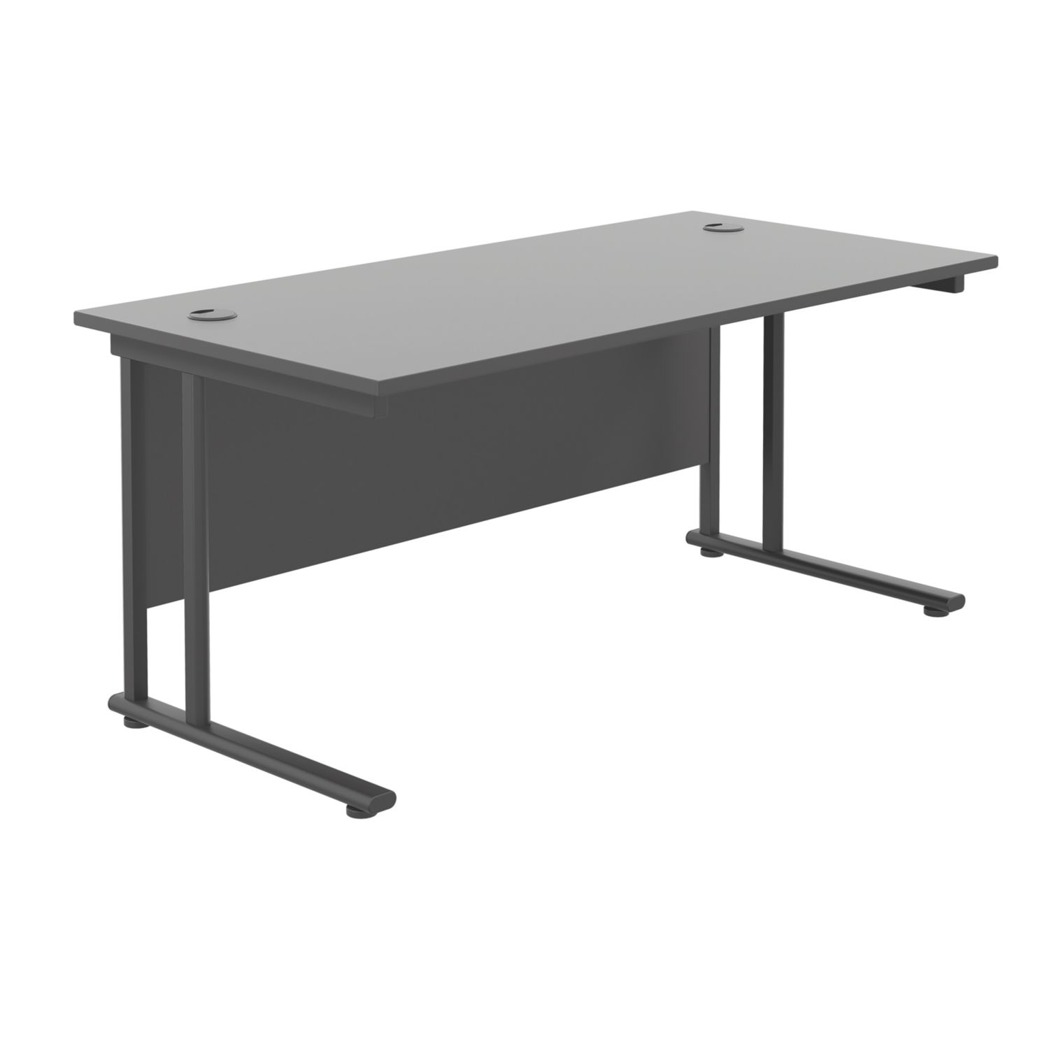 TC Group Aztec Twin Upright Rectangular Office Desk Black/Black 1600mm x 800mm (130TT)