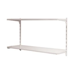 RB UK  2-Tier Powder-Coated Steel Home Office Shelving Unit 810mm x 270mm x 500mm