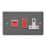 Varilight  45A 2-Gang 2-Pole Cooker Switch & 13A DP Switched Socket Graphite Grey  with White Inserts