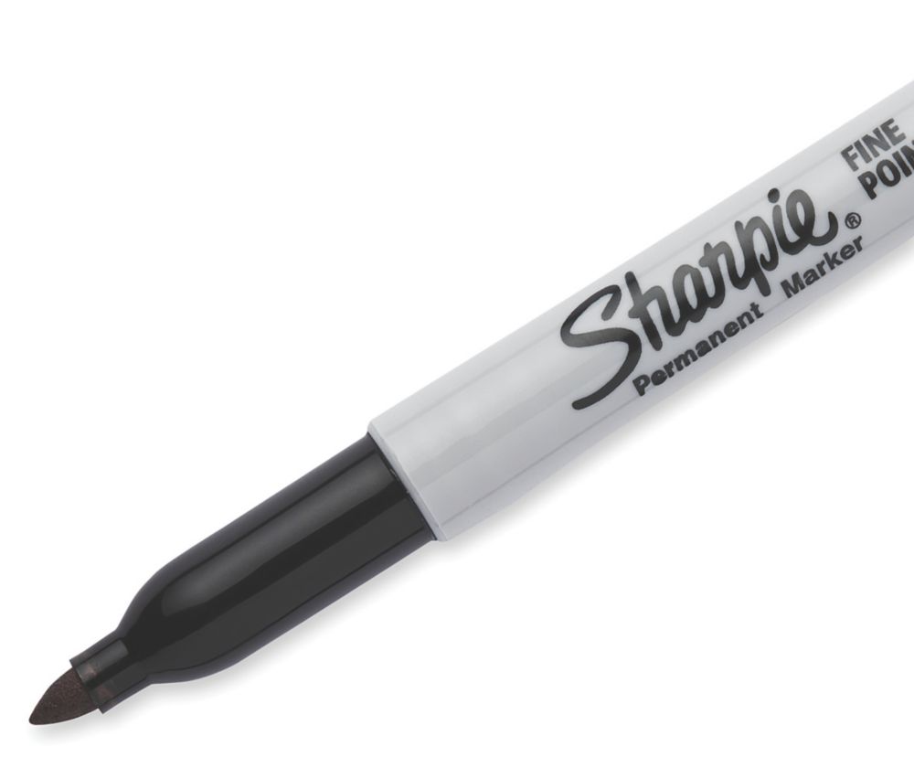 Sharpie Fine Tip Black Permanent Marker - Screwfix