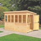 Shire Sunpent 10' x 6' (Nominal) Pent Shiplap T&G Timber Shed