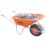 Altrad Belle Warrior Pneumatic Wheels HDPE Wheelbarrow Silver/Orange 100Ltr