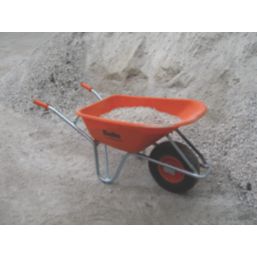 Altrad Belle Warrior Pneumatic Wheels HDPE Wheelbarrow Silver/Orange 100Ltr