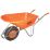 Altrad Belle Warrior Pneumatic Wheels HDPE Wheelbarrow Silver/Orange 100Ltr