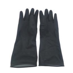 L-PRO  Heavy Duty Rubber Gloves Black Large 5 Pairs
