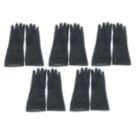 L-PRO  Heavy Duty Rubber Gloves Black Large 5 Pairs