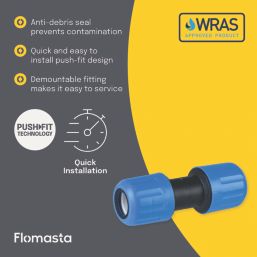 Flomasta  MDPE Coupler 25mm x 25mm