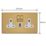 Varilight  13A 2-Gang SP Switched Socket + 3A 45W 2-Outlet Type C USB Charger Brushed Brass with White Inserts