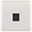 Schneider Electric Lisse Deco 1-Gang Master Telephone Socket Brushed Stainless Steel with Black Inserts