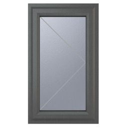 Crystal  Right-Hand Opening Obscure Triple-Glazed Casement Anthracite on White uPVC Window 610mm x 1040mm