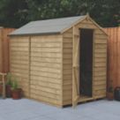 Forest  5' x 7' (Nominal) Apex Overlap Timber Shed with Base & Assembly