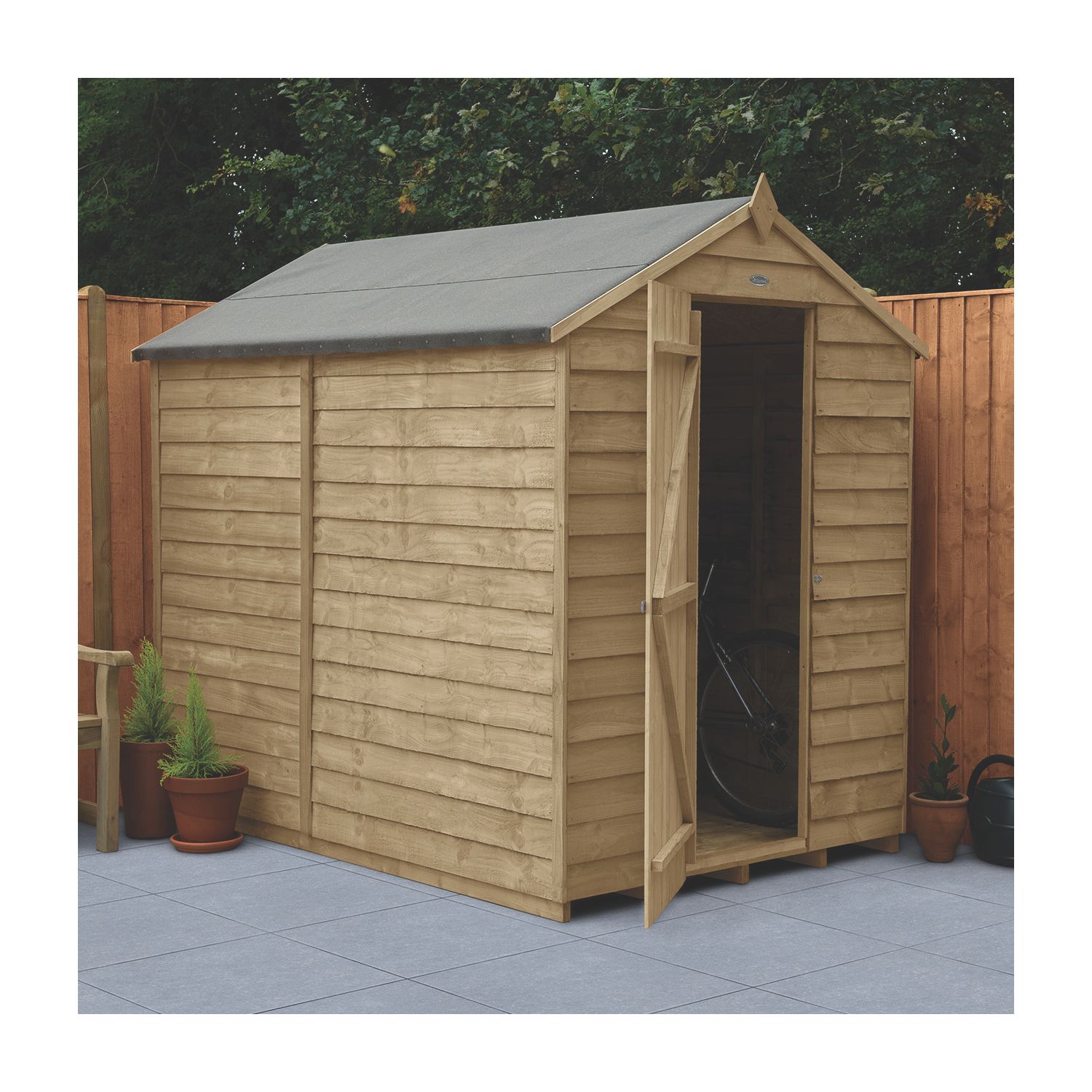 Forest 5' x 7' (Nominal) Apex Overlap Timber Shed with Base & Assembly (131JR)
