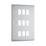 British General Nexus Metal Grid 9-Module Grid Faceplate Brushed Steel
