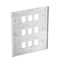 British General Nexus Metal Grid 9-Module Grid Faceplate Brushed Steel