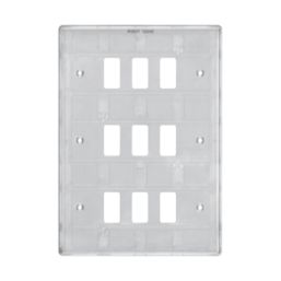 British General Nexus Metal Grid 9-Module Grid Faceplate Brushed Steel