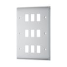 British General Nexus Metal Grid 9-Module Grid Faceplate Brushed Steel
