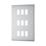 British General Nexus Metal Grid 9-Module Grid Faceplate Brushed Steel