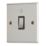 Contactum Iconic 10AX 1-Gang 1-Way Retractive Bell Switch Brushed Steel with Black Inserts