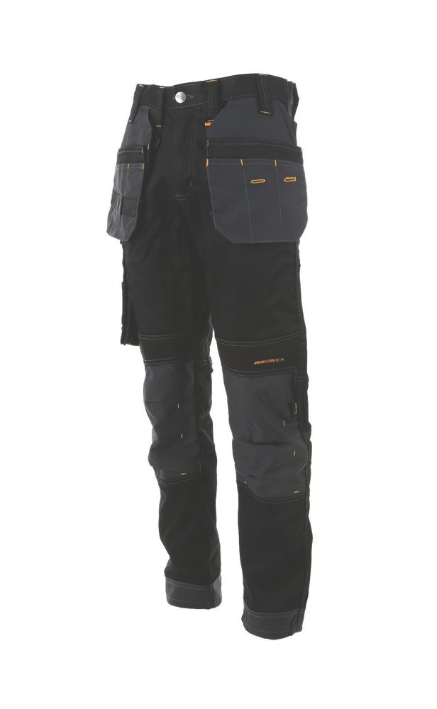 Pantalon Professionnel Renforcé Pantalon De Travail DeWalt Harrison - Coupe Classique - Noir/Gris - Stretch Et Durable Pantalon Utilitaire Stretch