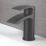 Swirl Wye Matt Black 150mm Cloakroom Lever Mono Basin Mixer Tap  With Clicker Waste