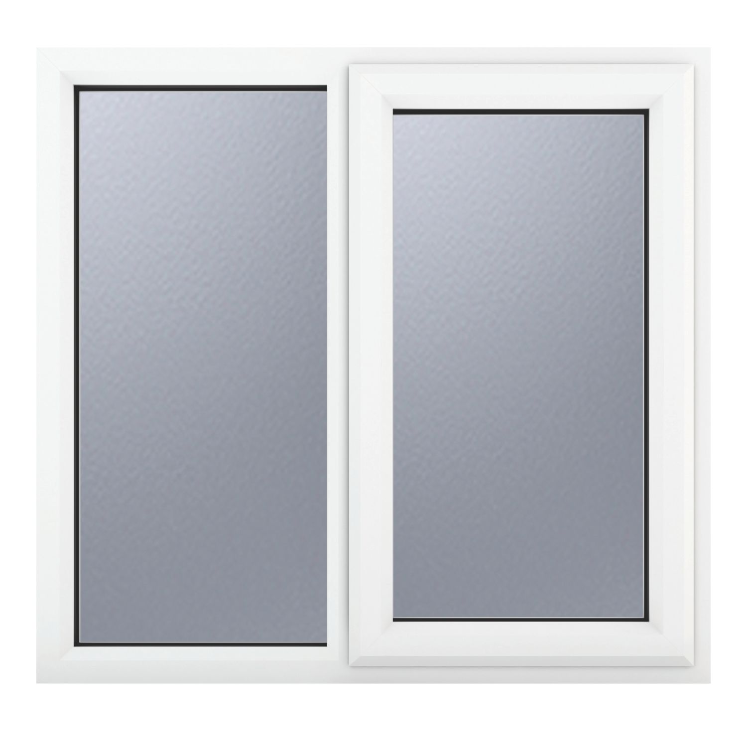 Crystal Right-Hand Opening Obscure Double-Glazed Casement White uPVC Window 1190mm x 1190mm (131VH)