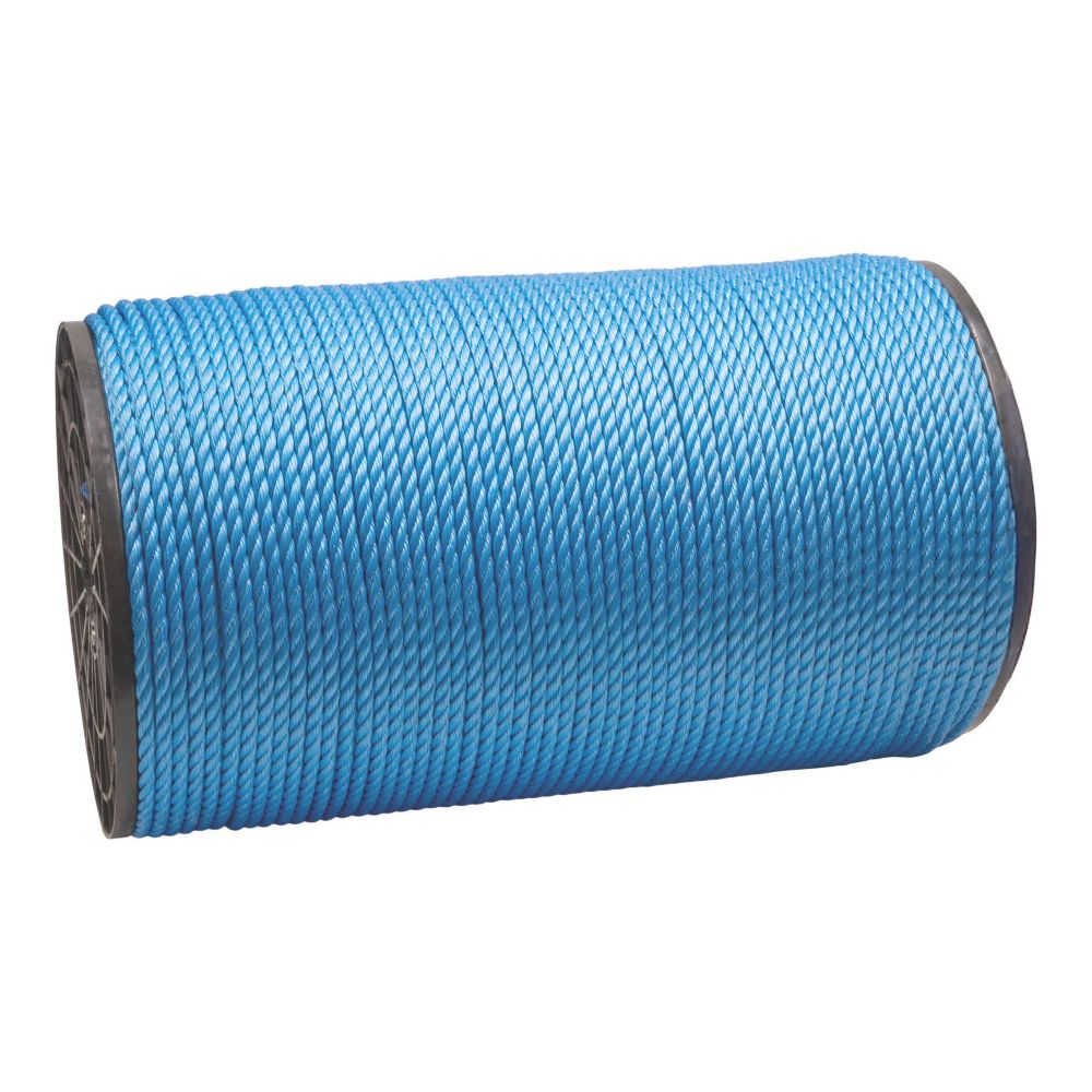 Essentials Twisted Rope Blue 8mm x 500m - Screwfix