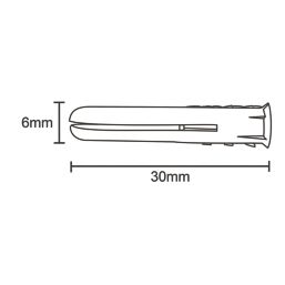 Easyfix  Wall Plugs 6mm x 30mm 100 Pack