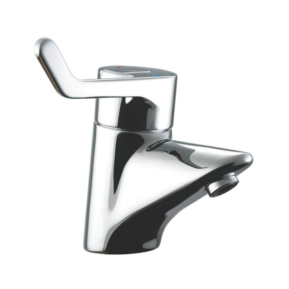 NRG Tall Mono Countertop Basin Mixer Tap Modern Chrome Bathroom Sink Lever Faucet - 7