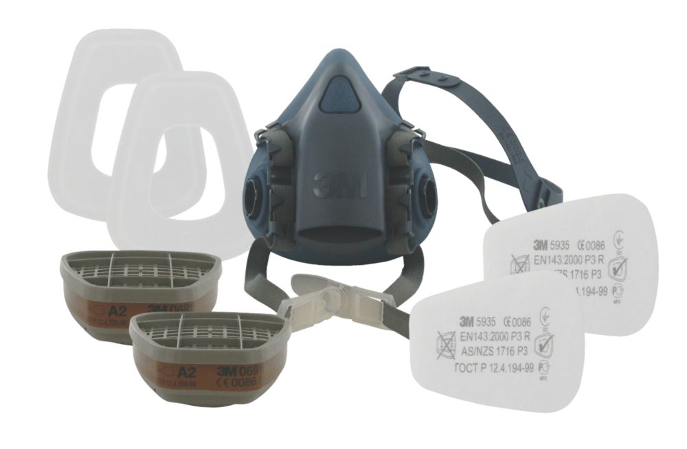 3M 7523 Half Mask Respirator & Filter Kit Medium A2-P3